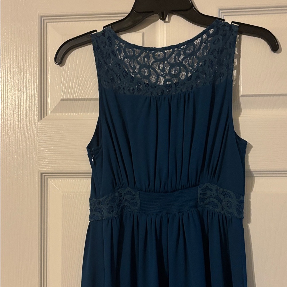 HD in Paris Teal Lace Midi Dress - Picture 4 of 7
